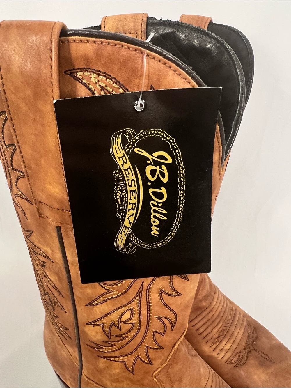 J.B. Dillon Brown Leather Western Cowboy Boots - Picture 2 of 16